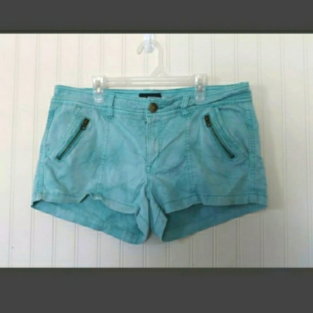 American Eagle Womens Boyfriend  Shorts Teal Strechy Size 12